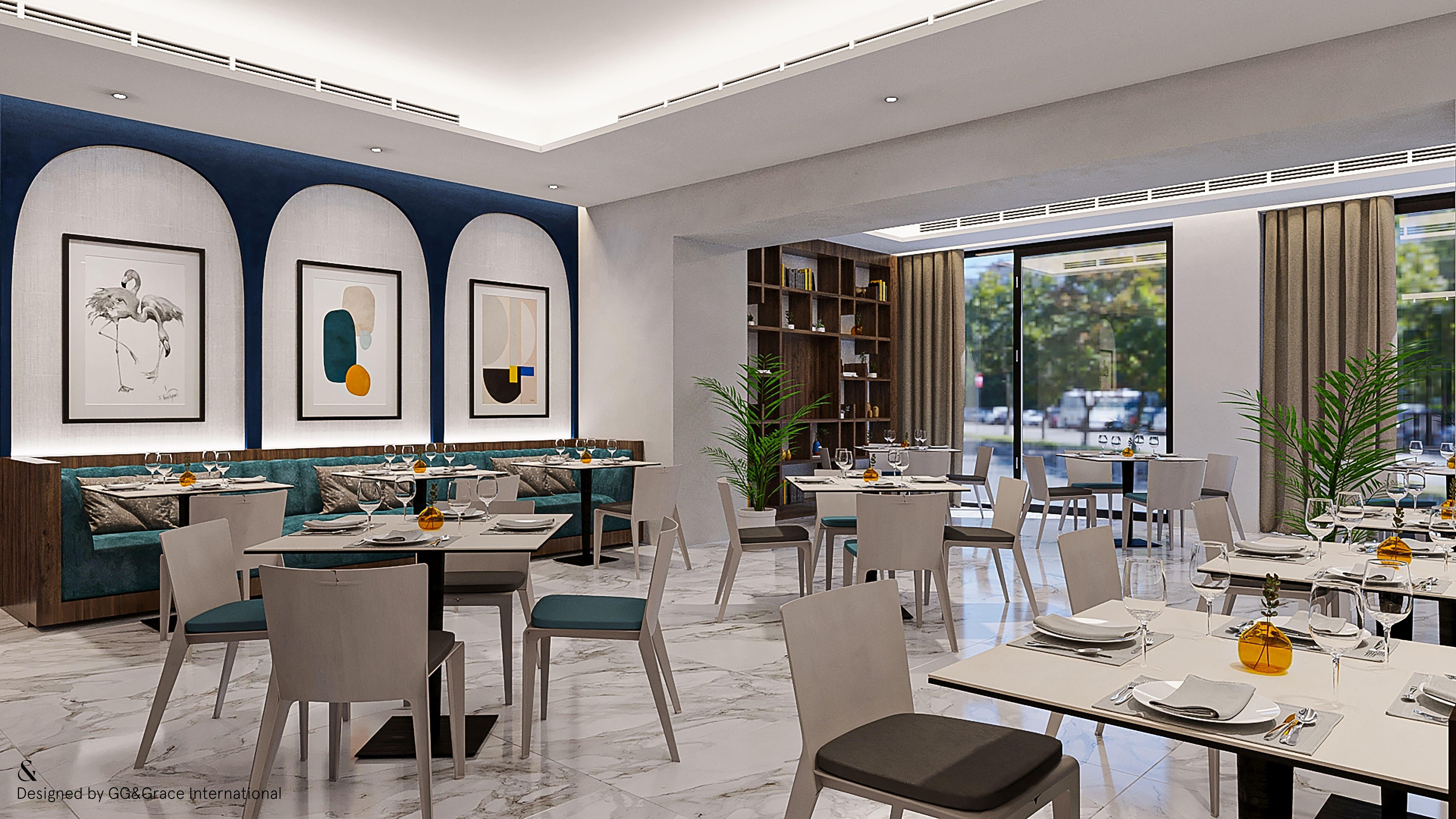 Voco Doha West Bay Suites By Ihg Exterior photo 3D rendering of a restaurant