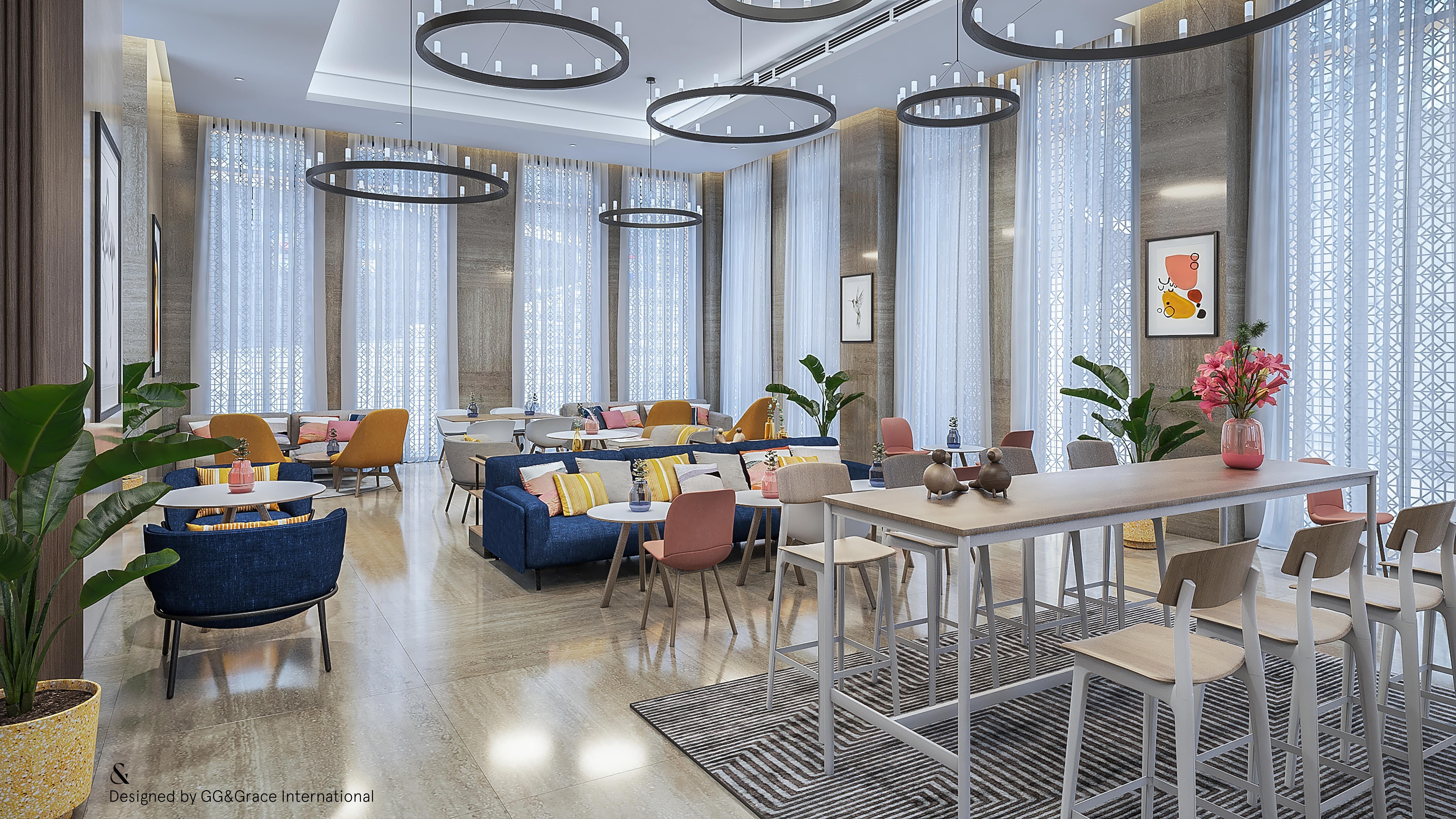 Voco Doha West Bay Suites By Ihg Exterior photo 3D interior rendering of a restaurant