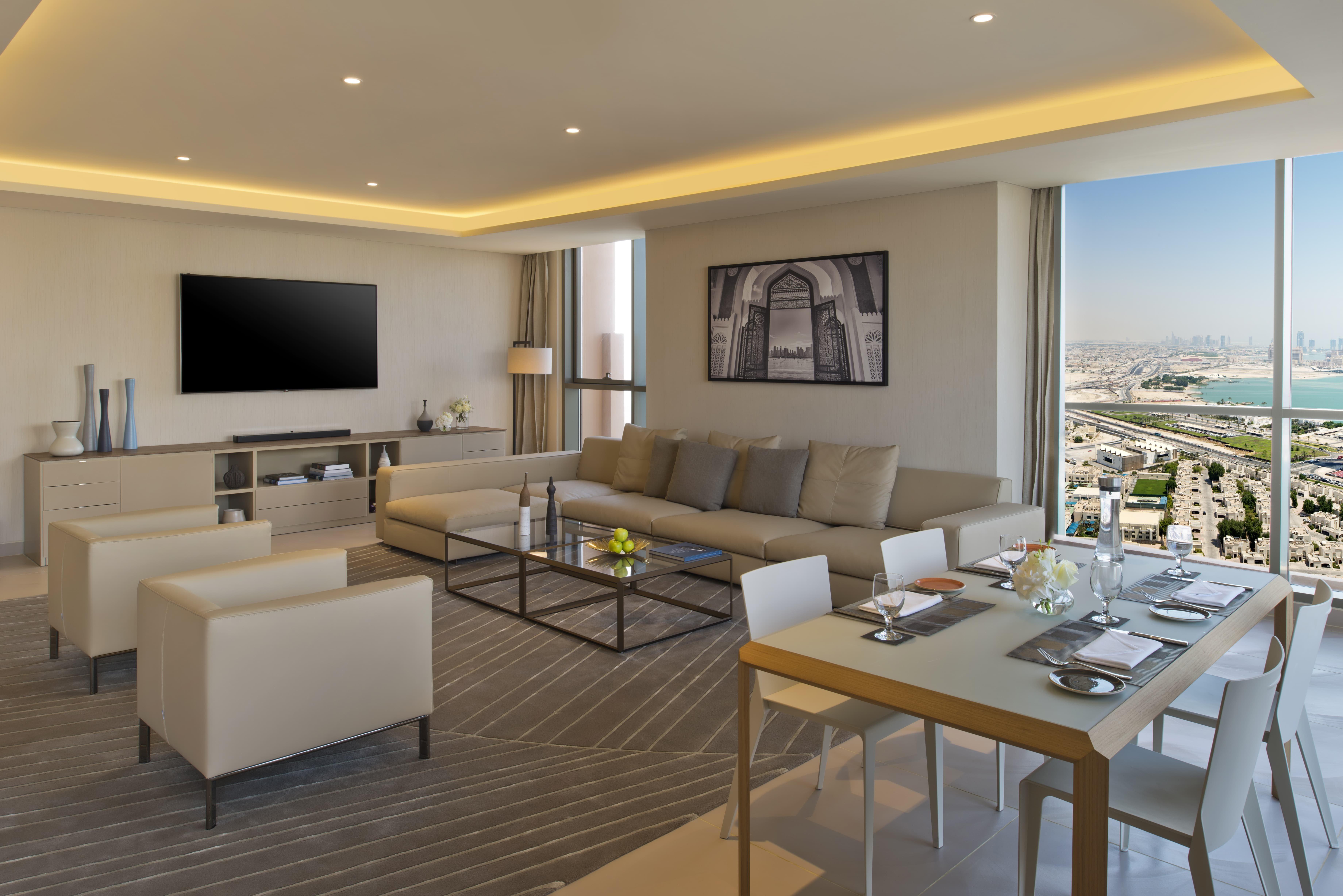 Voco Doha West Bay Suites By Ihg Exterior photo A suite at the hotel
